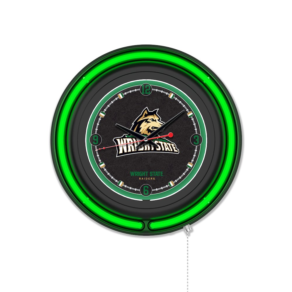 Wright State University 15" Double Neon Wall Clock