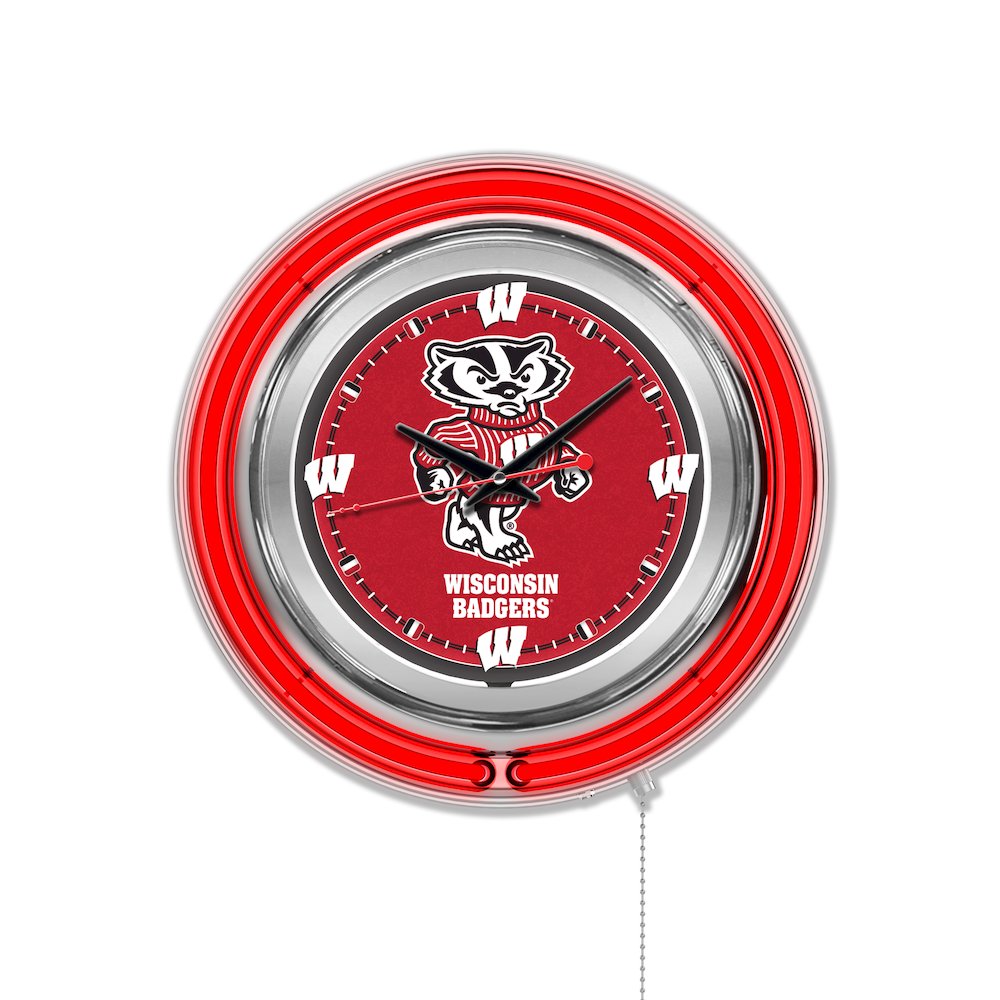 Wisconsin "Badger" Neon Clock