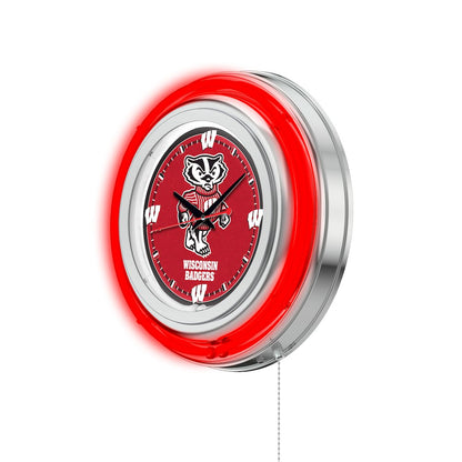 Wisconsin "Badger" Neon Clock