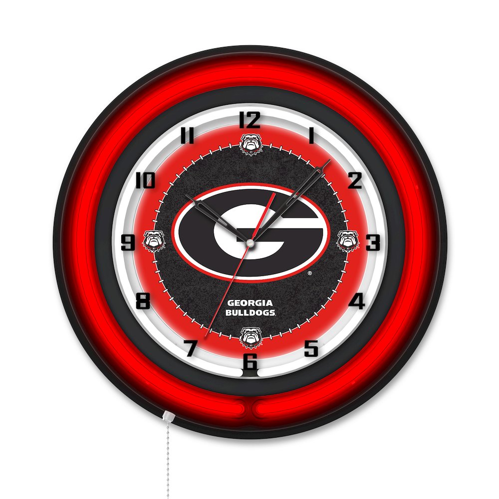 University of Georgia (G)  19" Double Neon Wall Clock