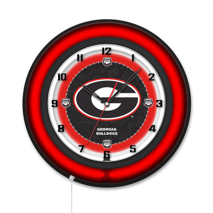 University of Georgia (G)  19" Double Neon Wall Clock
