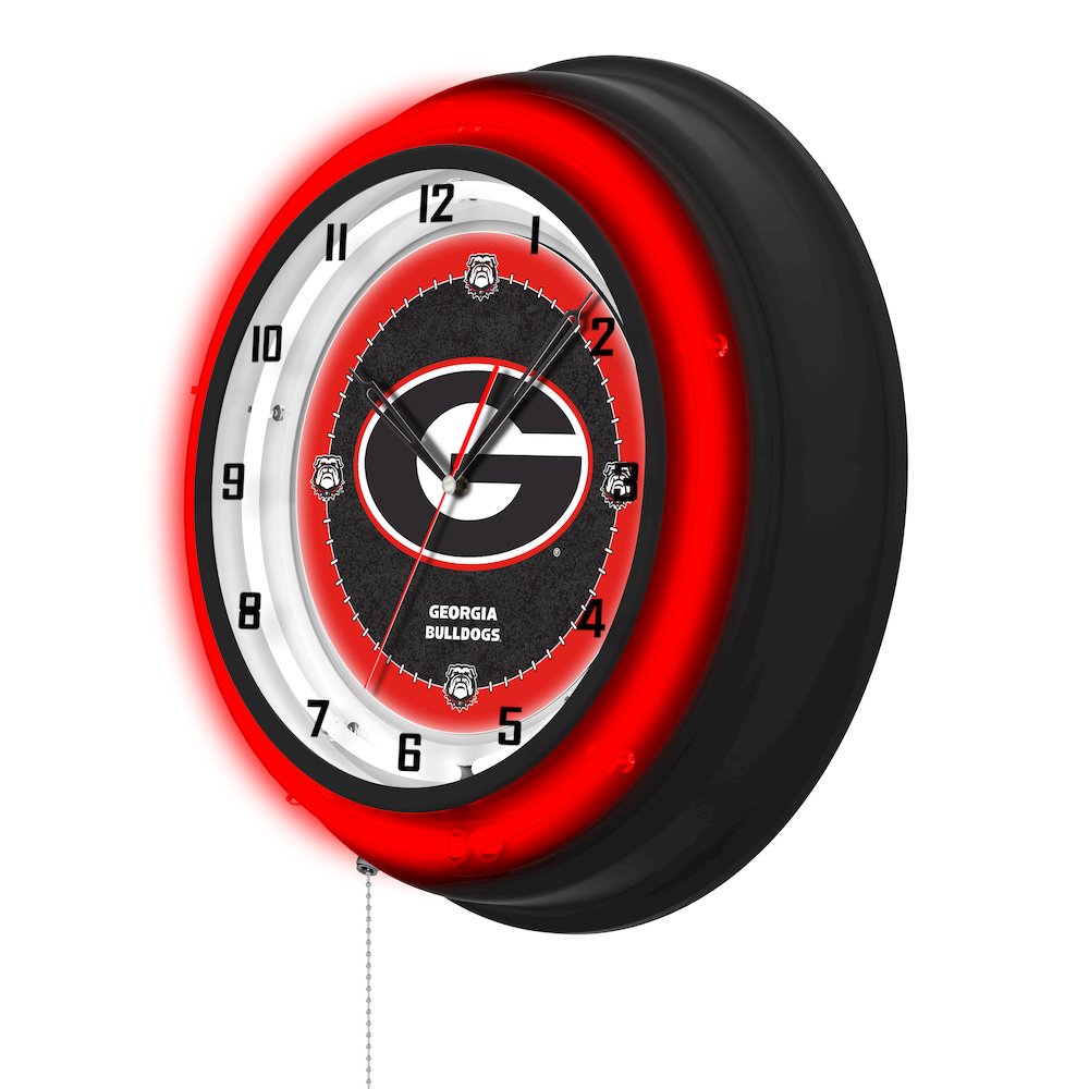 University of Georgia (G)  19" Double Neon Wall Clock