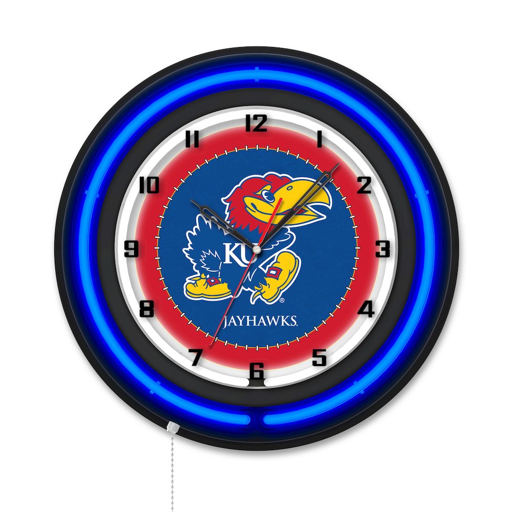 University of Kansas 19" Double Neon Wall Clock