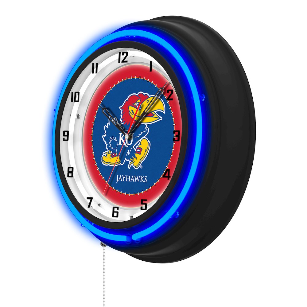University of Kansas 19" Double Neon Wall Clock