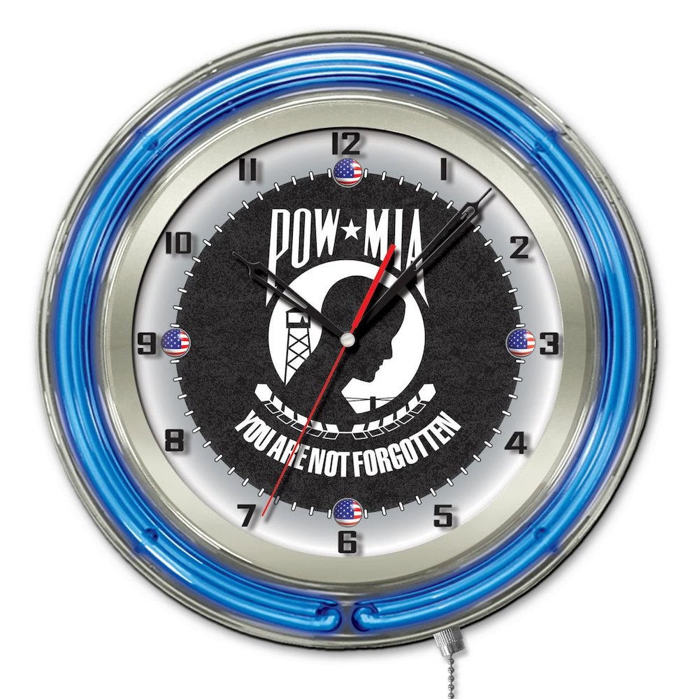 POW/MIA 19" Neon Clock