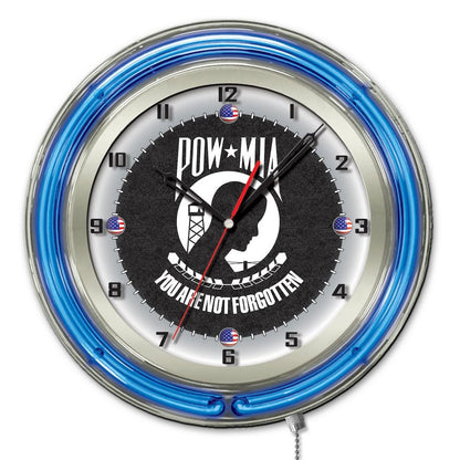 POW/MIA 19" Neon Clock
