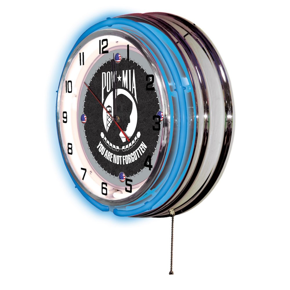 POW/MIA 19" Neon Clock