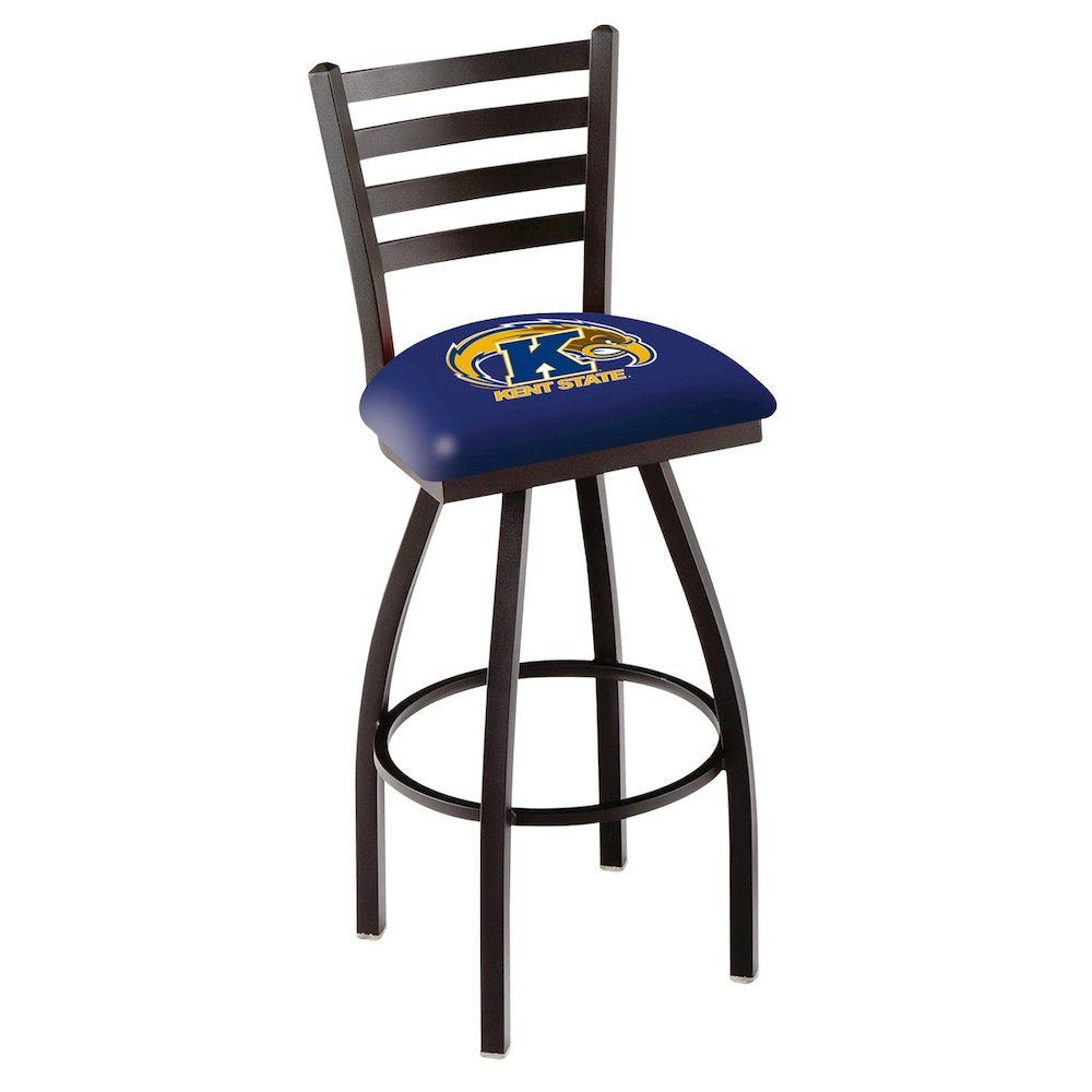 L014 - 36" Black Wrinkle Kent State Swivel Bar Stool with Ladder Style Back by Holland Bar Stool Co.