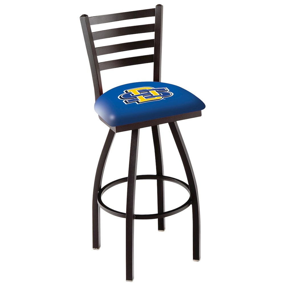 L014 - 36" Black Wrinkle South Dakota State Swivel Bar Stool with Ladder Style Back by Holland Bar Stool Co.