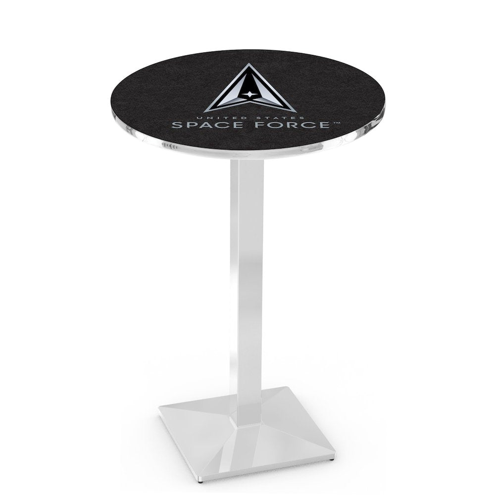 United States Space Force 36" Tall - 30" Top Pub Table with Chrome Finish