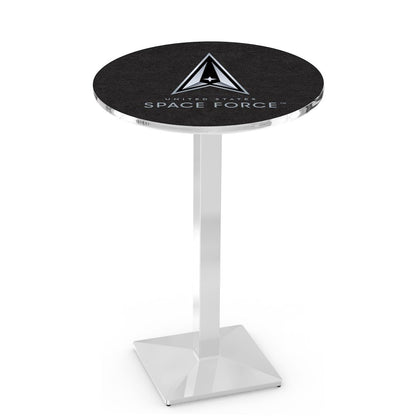 United States Space Force 36" Tall - 30" Top Pub Table with Chrome Finish