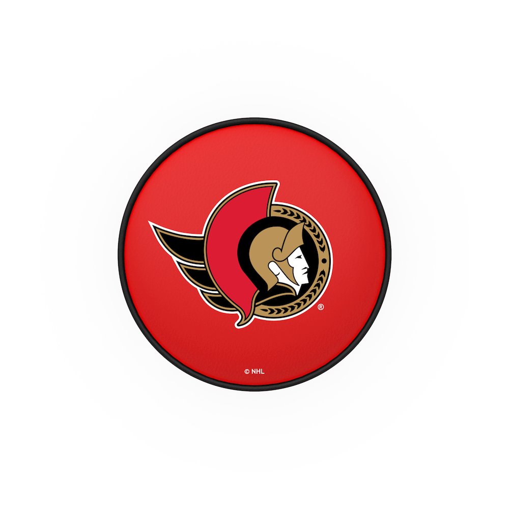 25" L7C1 - 4" Ottawa Senators Cushion Seat with Double-Ring Chrome Base Swivel Bar Stool by Holland Bar Stool Company