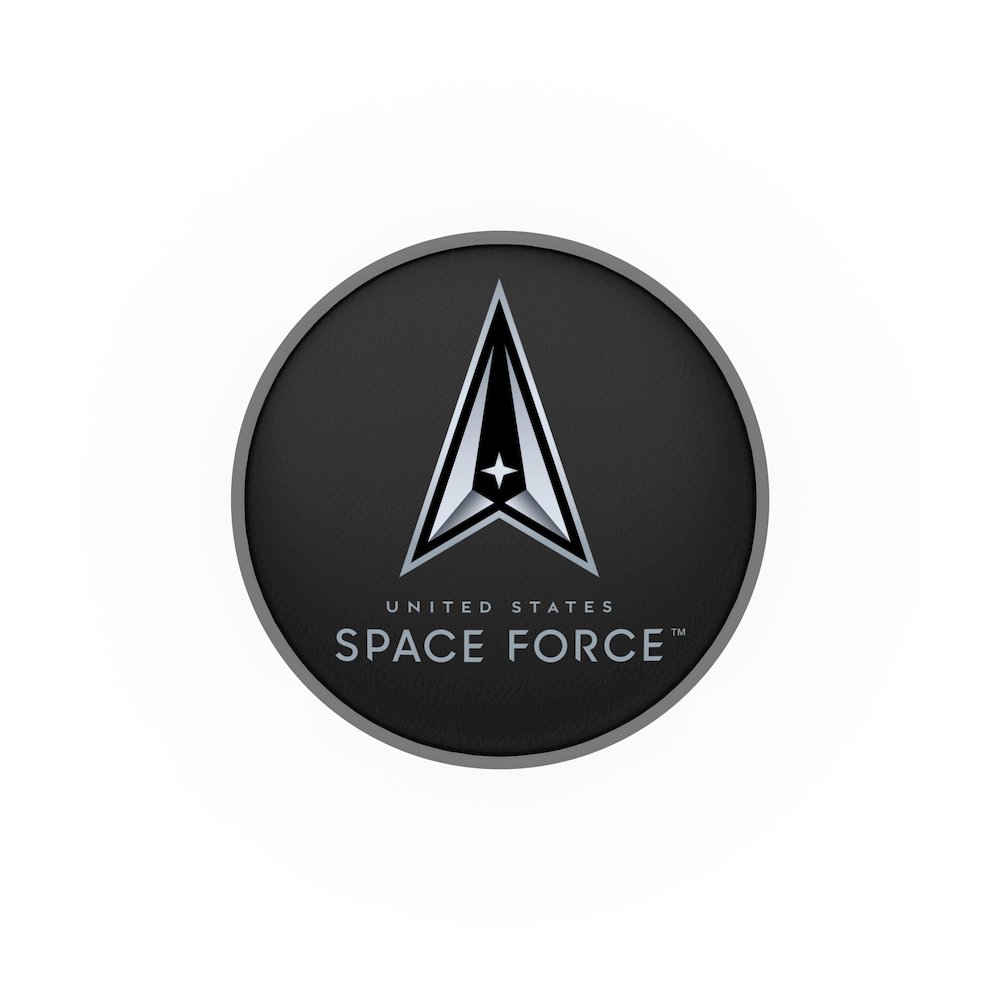 U.S. Space Force 25" Double-Ring Swivel Counter Stool with Chrome Finish