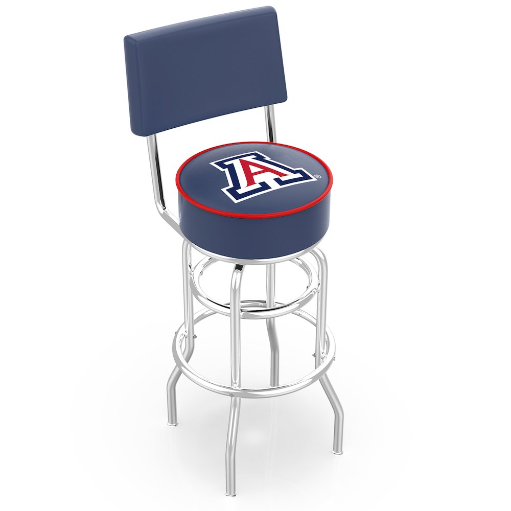 25" L7C4 - Chrome Double Ring Arizona Swivel Bar Stool with a Back by Holland Bar Stool Company