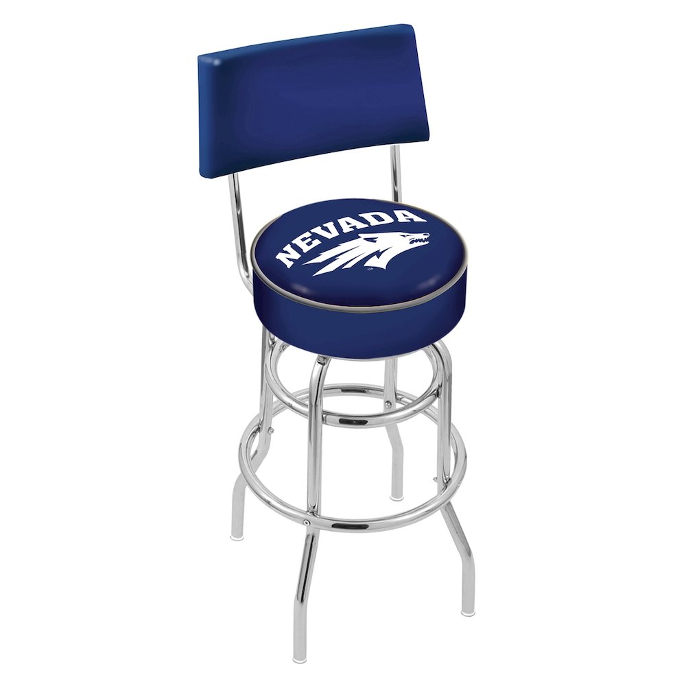 25" L7C4 - Chrome Double Ring Nevada Swivel Bar Stool with a Back by Holland Bar Stool Company