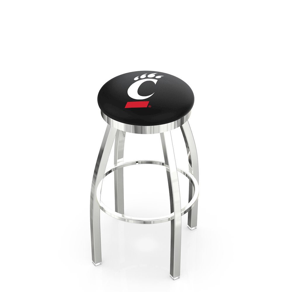 36" L8C2C - Chrome Cincinnati Swivel Bar Stool with Accent Ring by Holland Bar Stool Company