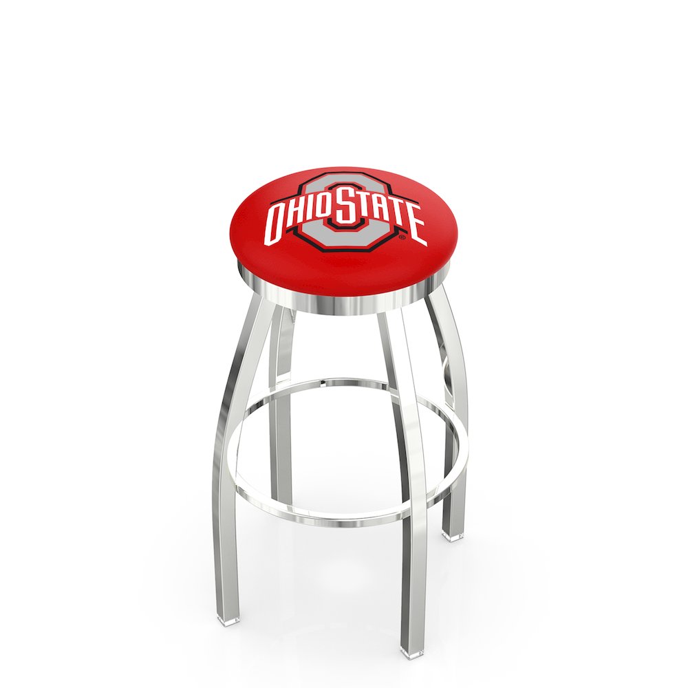 25" L8C2C - Chrome Ohio State Swivel Bar Stool with Accent Ring by Holland Bar Stool Company