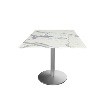 30" Tall OD214 Indoor/Outdoor All Season Table with 32" x 32" Square White Marble Top