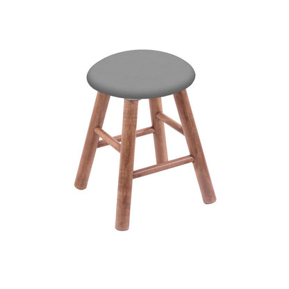 Maple Round Cushion 18" Swivel Vanity Stool with Smooth Legs, Medium Finish, and Canter Folkstone Grey Seat