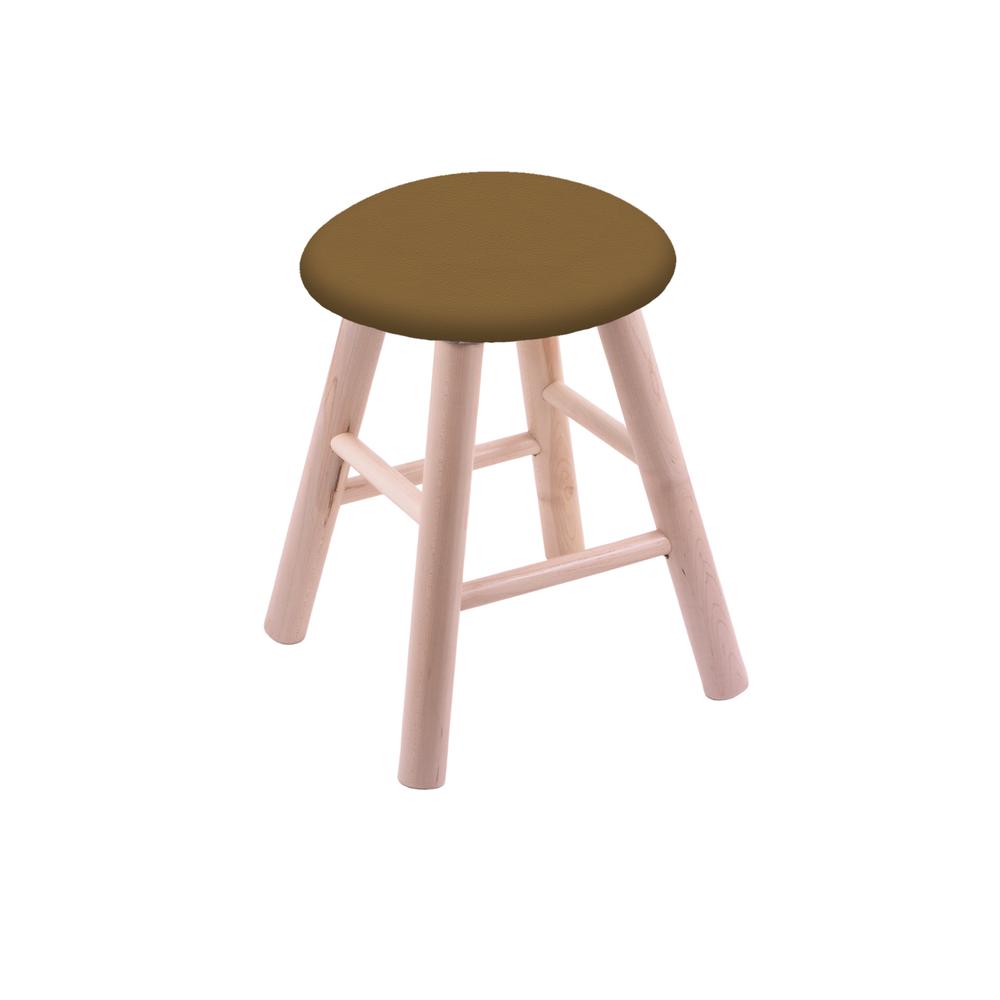 Maple Round Cushion 18" Swivel Vanity Stool with Smooth Legs, Natural Finish, and Canter Saddle Seat