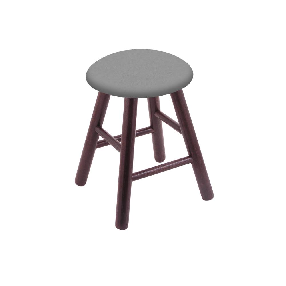Oak Round Cushion 18" Swivel Vanity Stool with Smooth Legs, Dark Cherry Finish, and Canter Folkstone Grey Seat