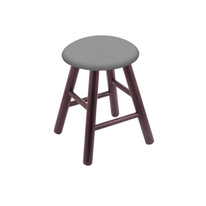 Oak Round Cushion 18" Swivel Vanity Stool with Smooth Legs, Dark Cherry Finish, and Canter Folkstone Grey Seat