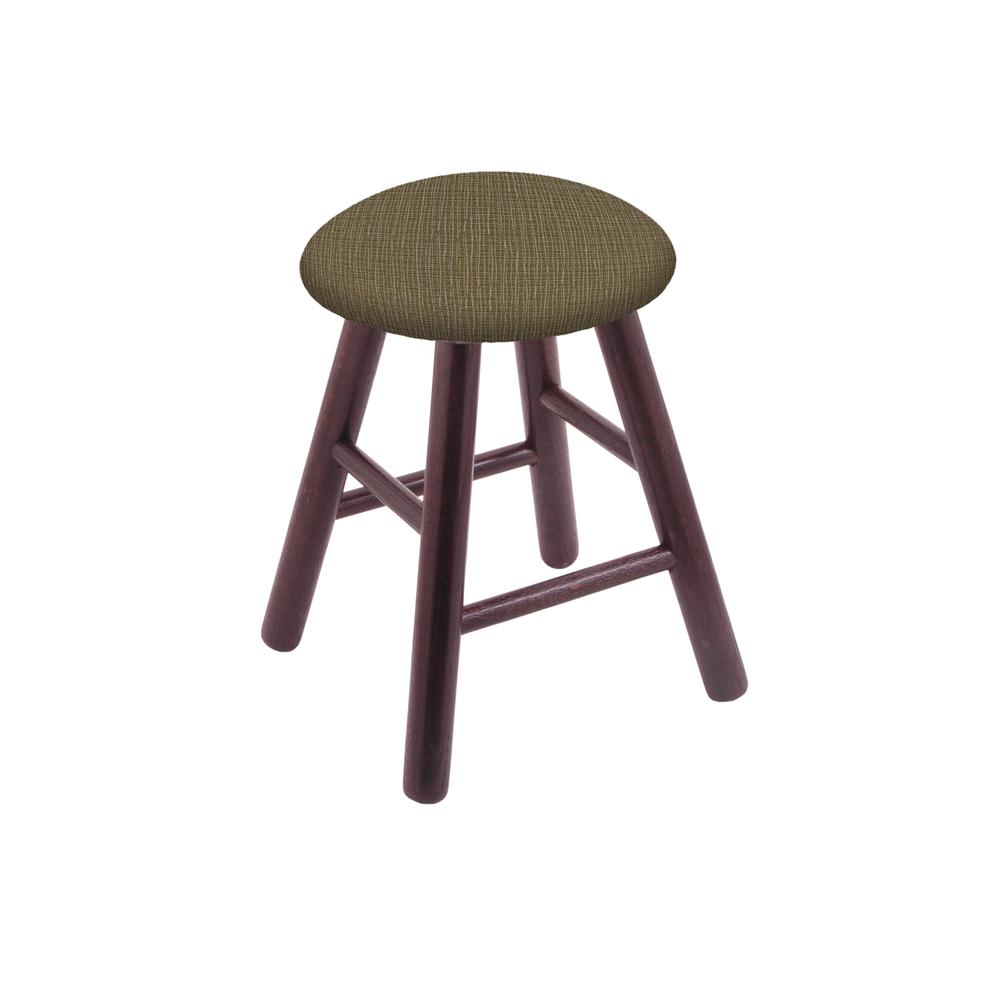 Oak Vanity Stool in Dark Cherry Finish with Graph Cork Seat
