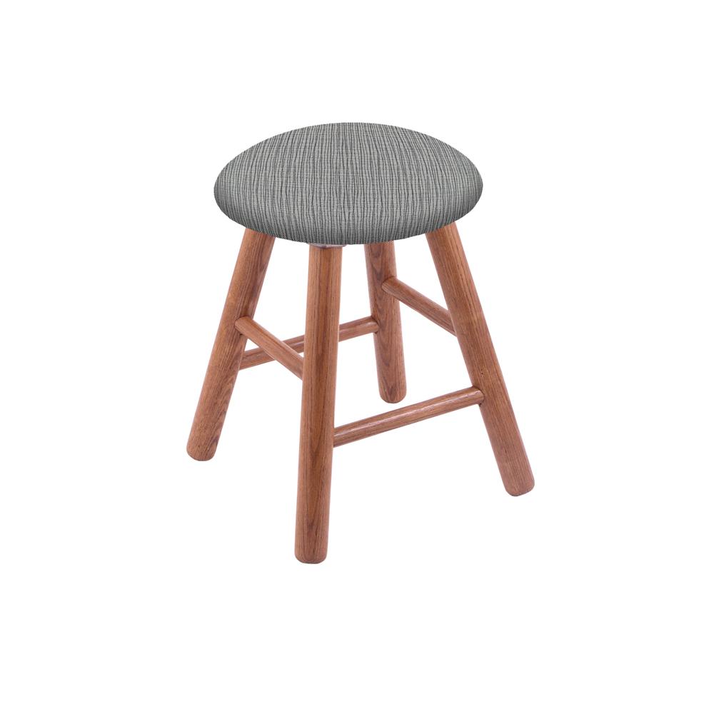 Oak Round Cushion 18" Swivel Vanity Stool with Smooth Legs, Medium Finish, and Graph Alpine Seat