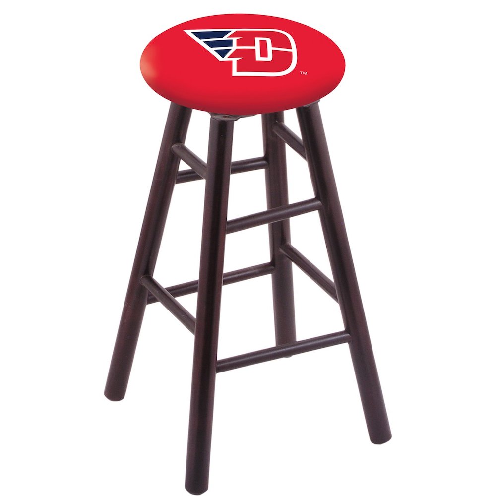 Maple Counter Stool in Dark Cherry Finish with University of Dayton Seat