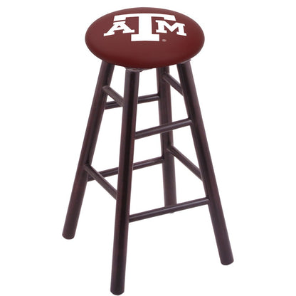 Maple Bar Stool in Dark Cherry Finish with Texas A&M Seat