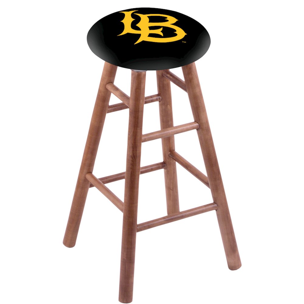 Maple Bar Stool in Medium Finish with Long Beach State University Seat
