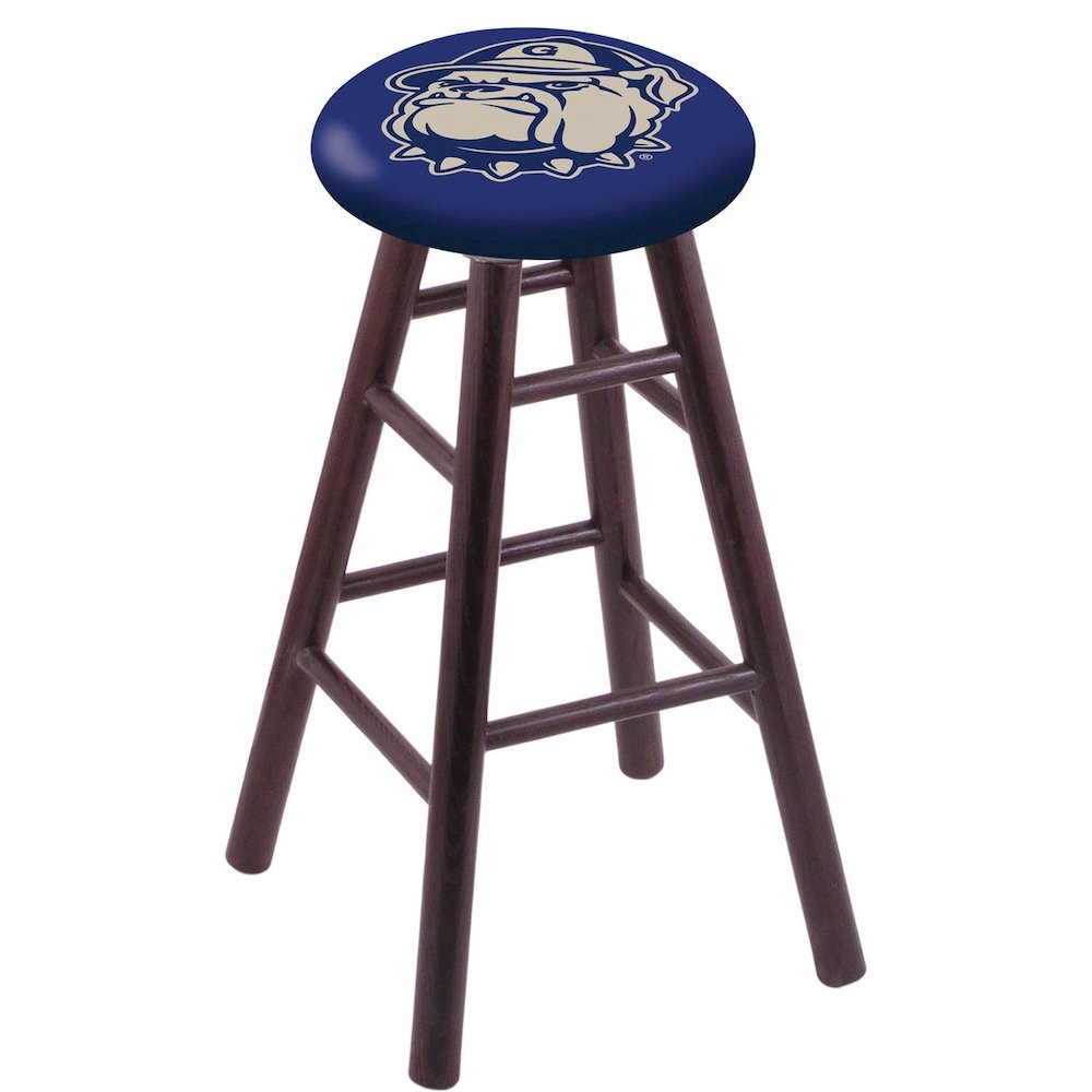 Oak Counter Stool in Dark Cherry Finish with Georgetown Seat
