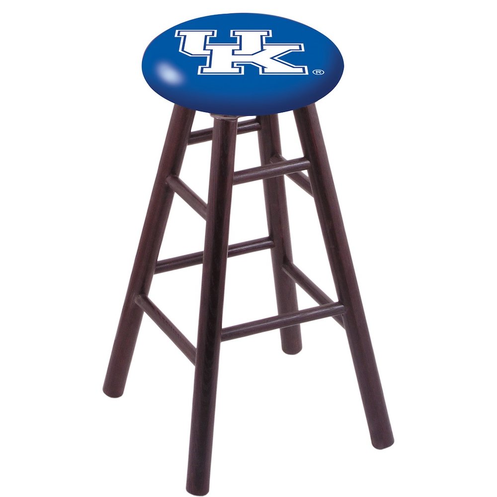 Oak Extra Tall Bar Stool in Dark Cherry Finish with Kentucky "UK" Seat