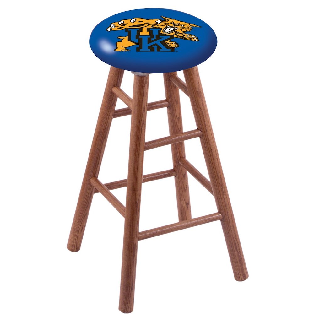 Oak Counter Stool in Medium Finish with Kentucky "Wildcat" Seat
