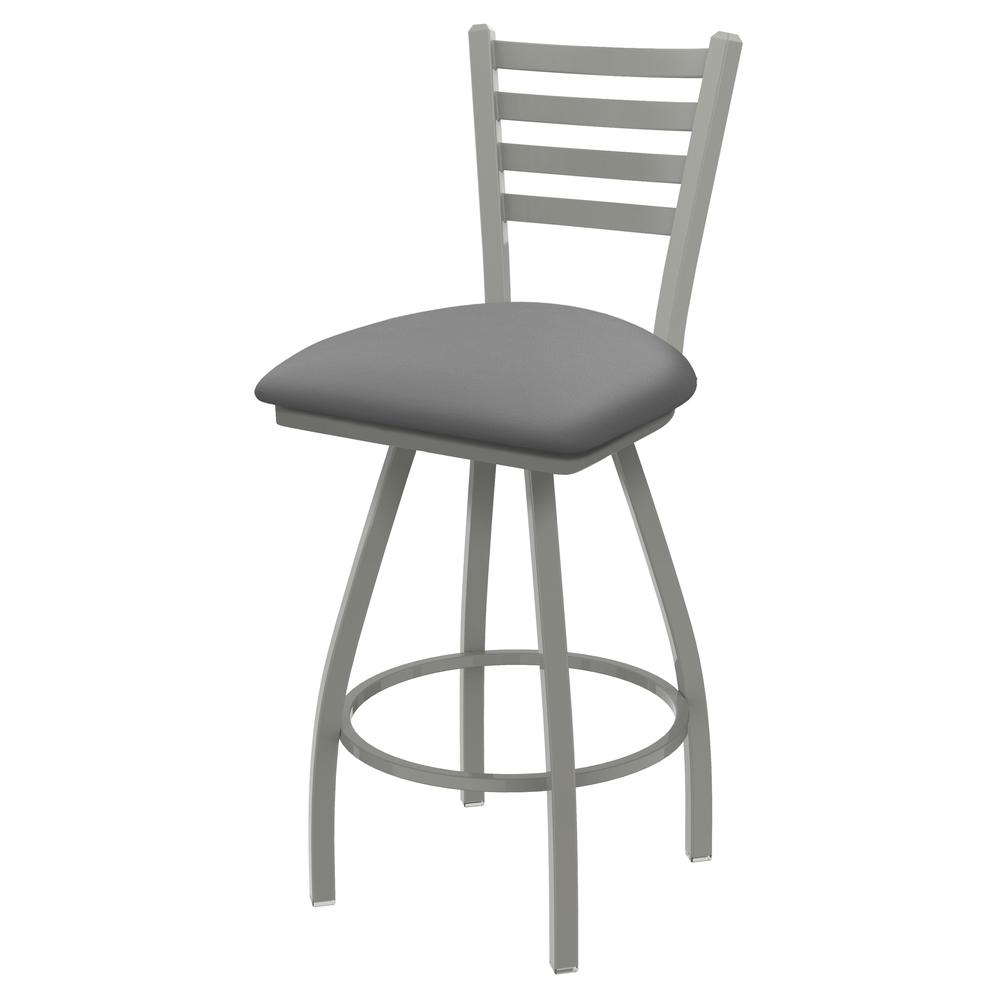 XL 410 Jackie 25" Swivel Counter Stool with Anodized Nickel Finish and Canter Folkstone Grey Seat