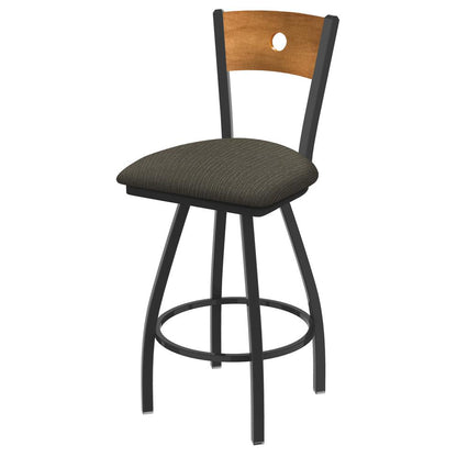 XL 830 Voltaire 25" Swivel Counter Stool with Pewter Finish, Medium Back, and Graph Chalice Seat