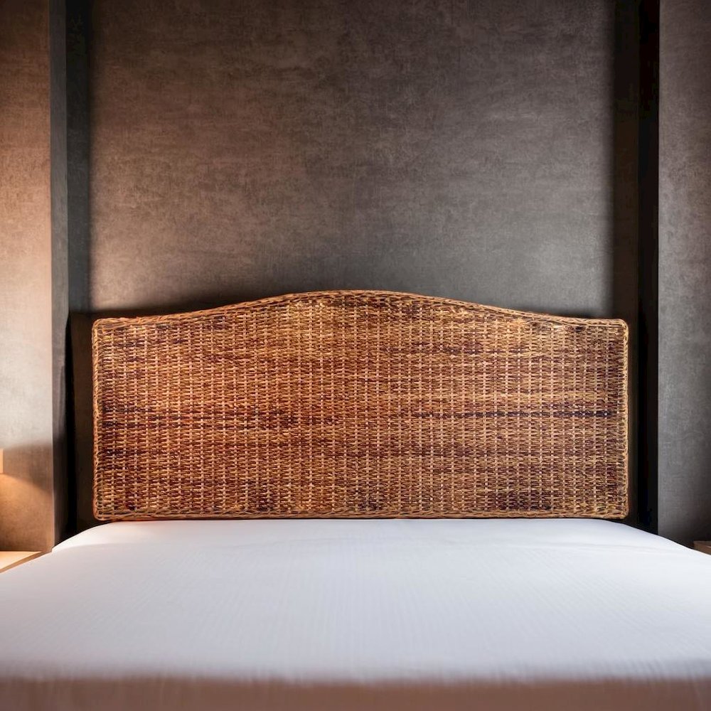 Elegant Brown Queen Size Headboard with Coastal Design for a Stylish Bedroom