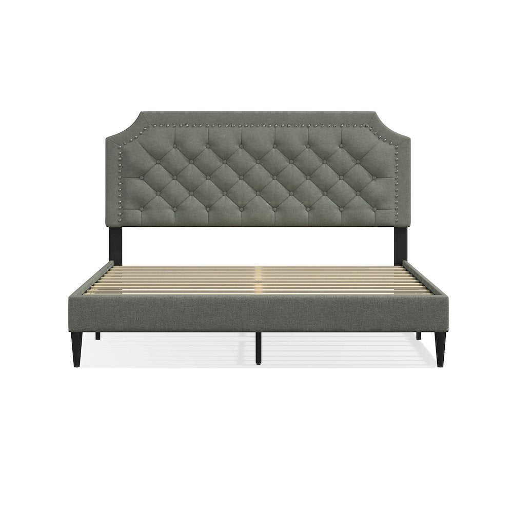 Hanfield Queen Platform Bed Stone(Light)