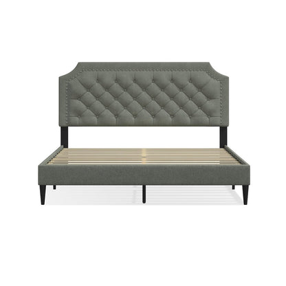 Hanfield Queen Platform Bed Stone(Light)