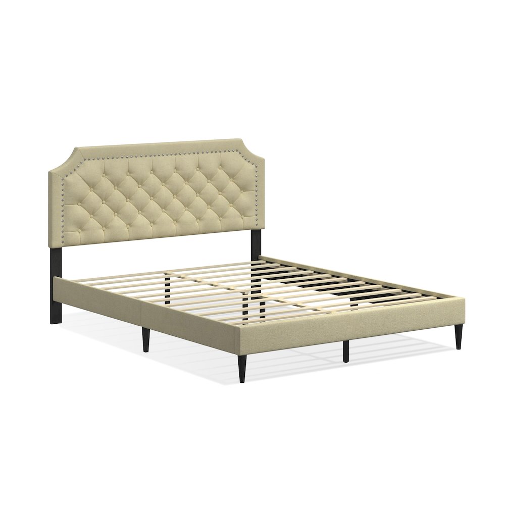 Hanfield Queen Platform Bed Beige