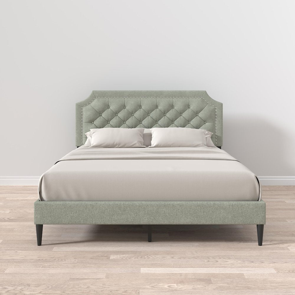 Hanfield Queen Platform Bed Stone(Light)