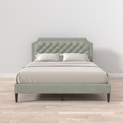 Hanfield Queen Platform Bed Stone(Light)