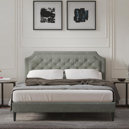 Hanfield Queen Platform Bed Stone(Light)