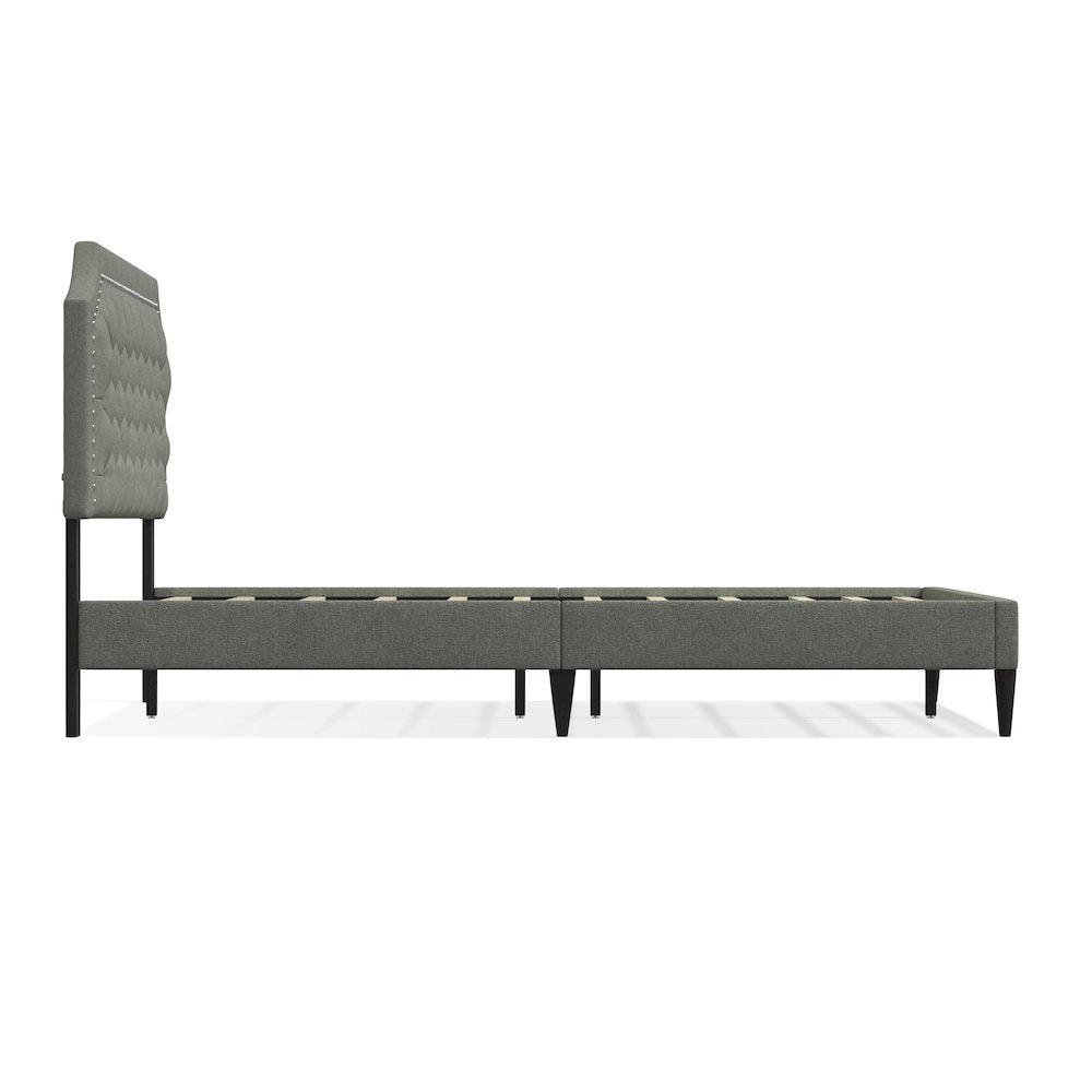 Hanfield Queen Platform Bed Stone(Light)