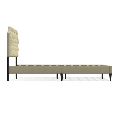 Hanfield Queen Platform Bed Beige