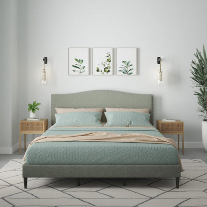 Leighford King Platform Bed Stone(Light)