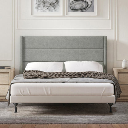Upholstered Headboard Queen Stone