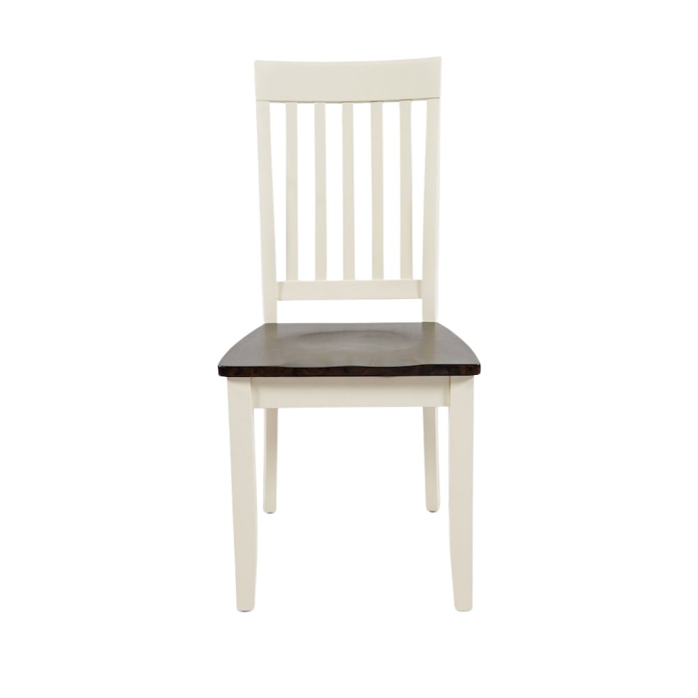 White Solid Wood Dining Chairs (Set of 2) with Acacia, Veneer, and Plywood