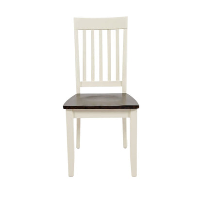 White Solid Wood Dining Chairs (Set of 2) with Acacia, Veneer, and Plywood