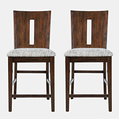 Urban Icon Contemporary Slotback Upholstered Counter Stool (Set of 2)